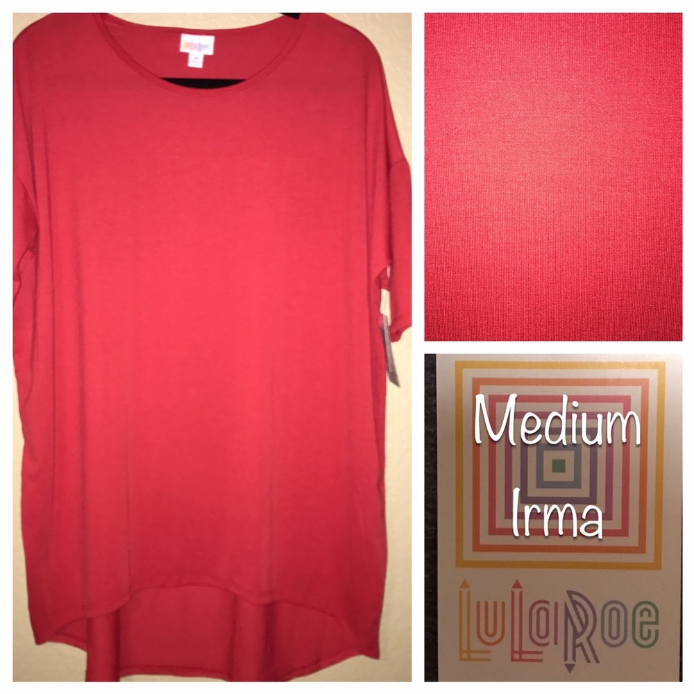 NWT Medium Solid Red LuLaRoe Irma