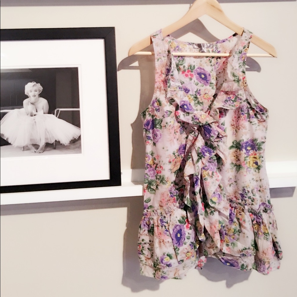 Floral Ruffle Spring Top - Picture 3 of 4