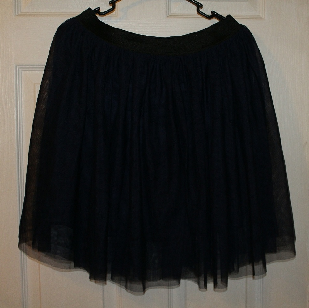 Navy blue tulle skirt