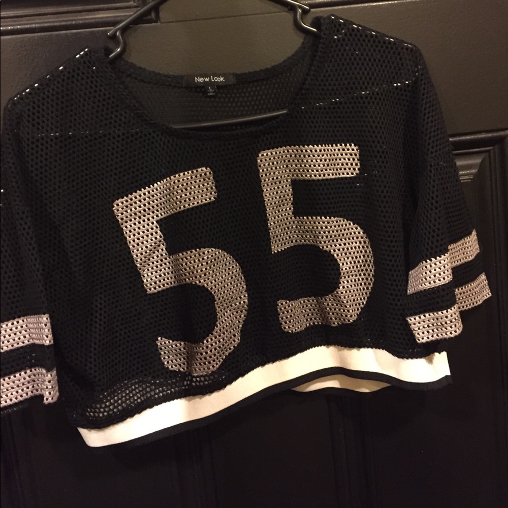 Now Goth Black Mesh Crop Top