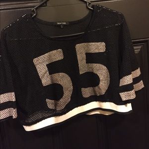 Now Goth Black Mesh Crop Top
