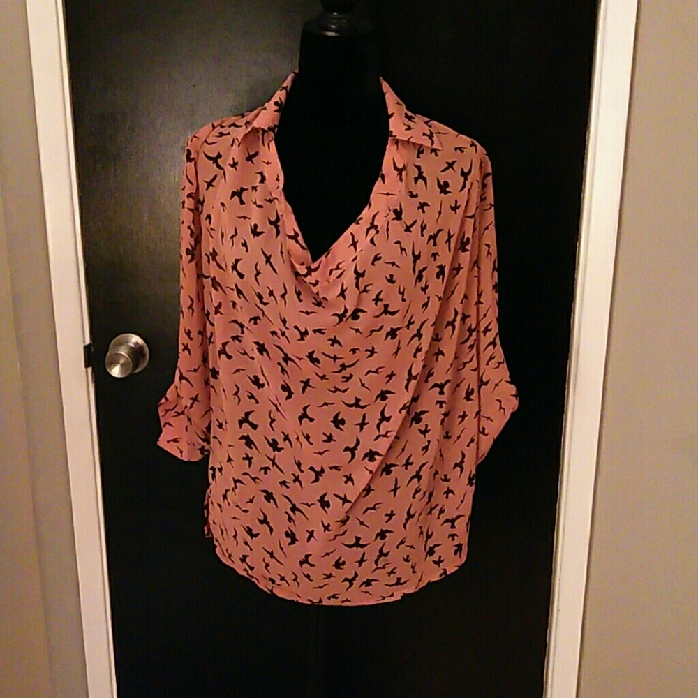 Bird Print Blouse