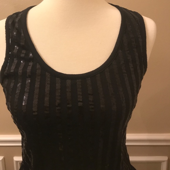 NWOT*Shiny sequence black tank - Picture 3 of 5