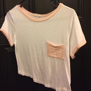 Baby Pink Crop Top Ringer Tee