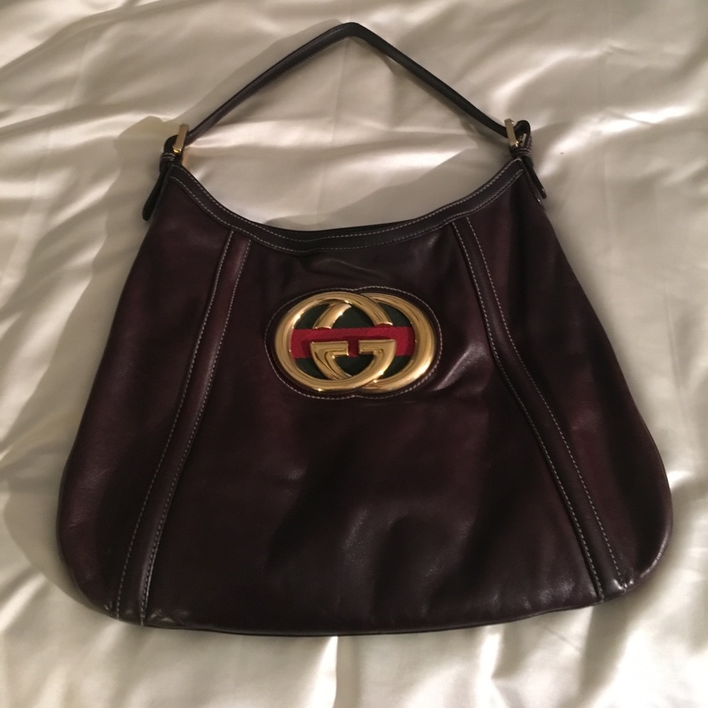 Authentic Gucci brown leather bag