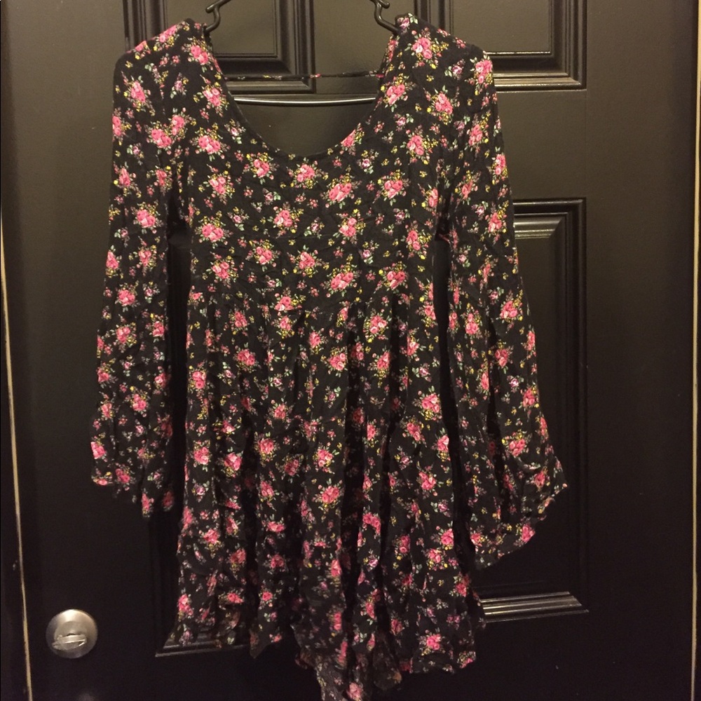 Open Back Floral Blouse