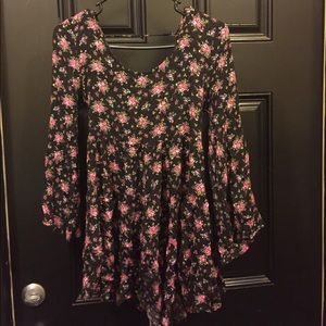Open Back Floral Blouse