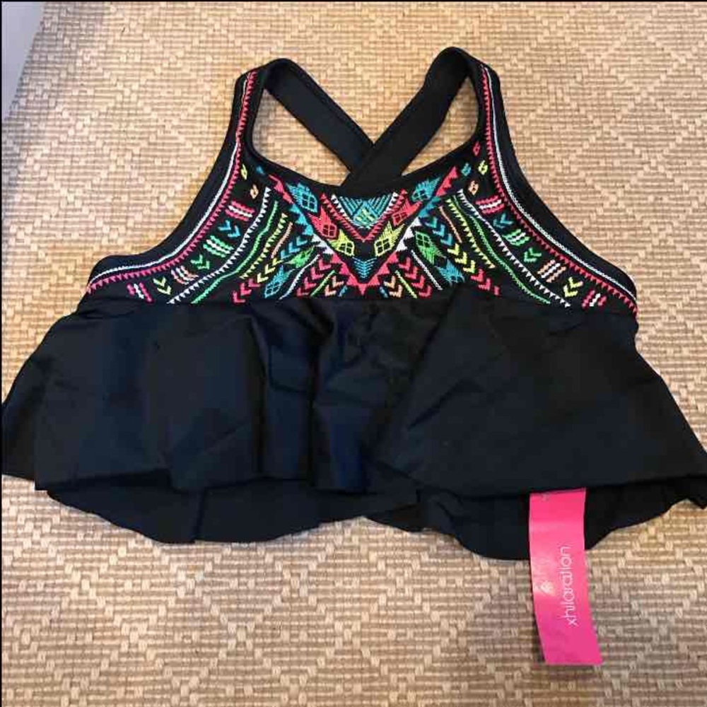 Target Neon Ruffle Bikini Top