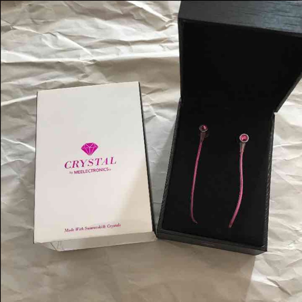 Real Pink Swarovski Crystal Headphones