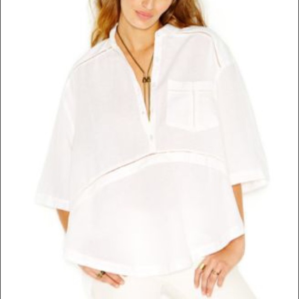 Free people oversized button front blouse