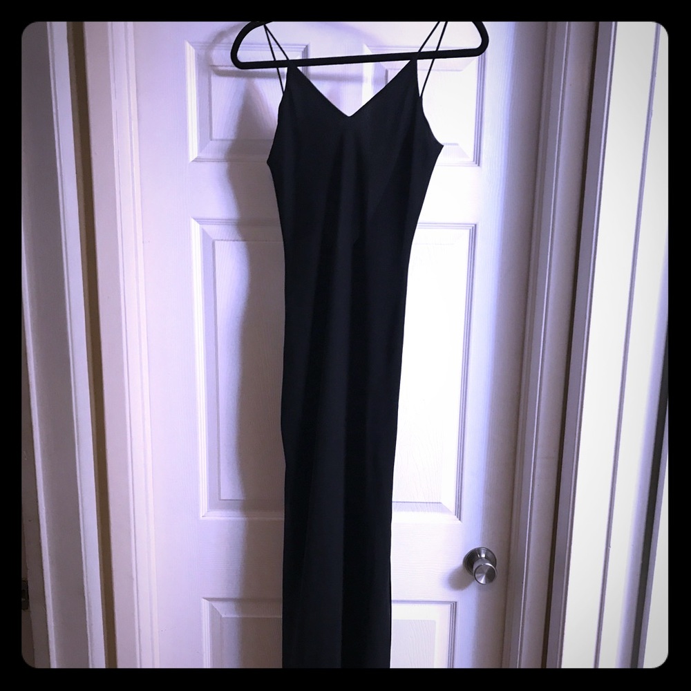Vintage black sheath evening dress