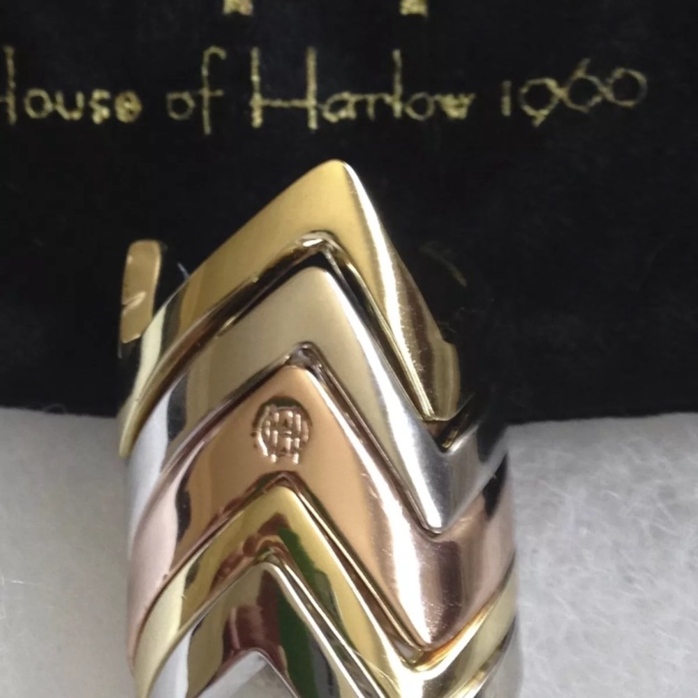 House of Harlow 1960 14KT Gold Five Stack Ring