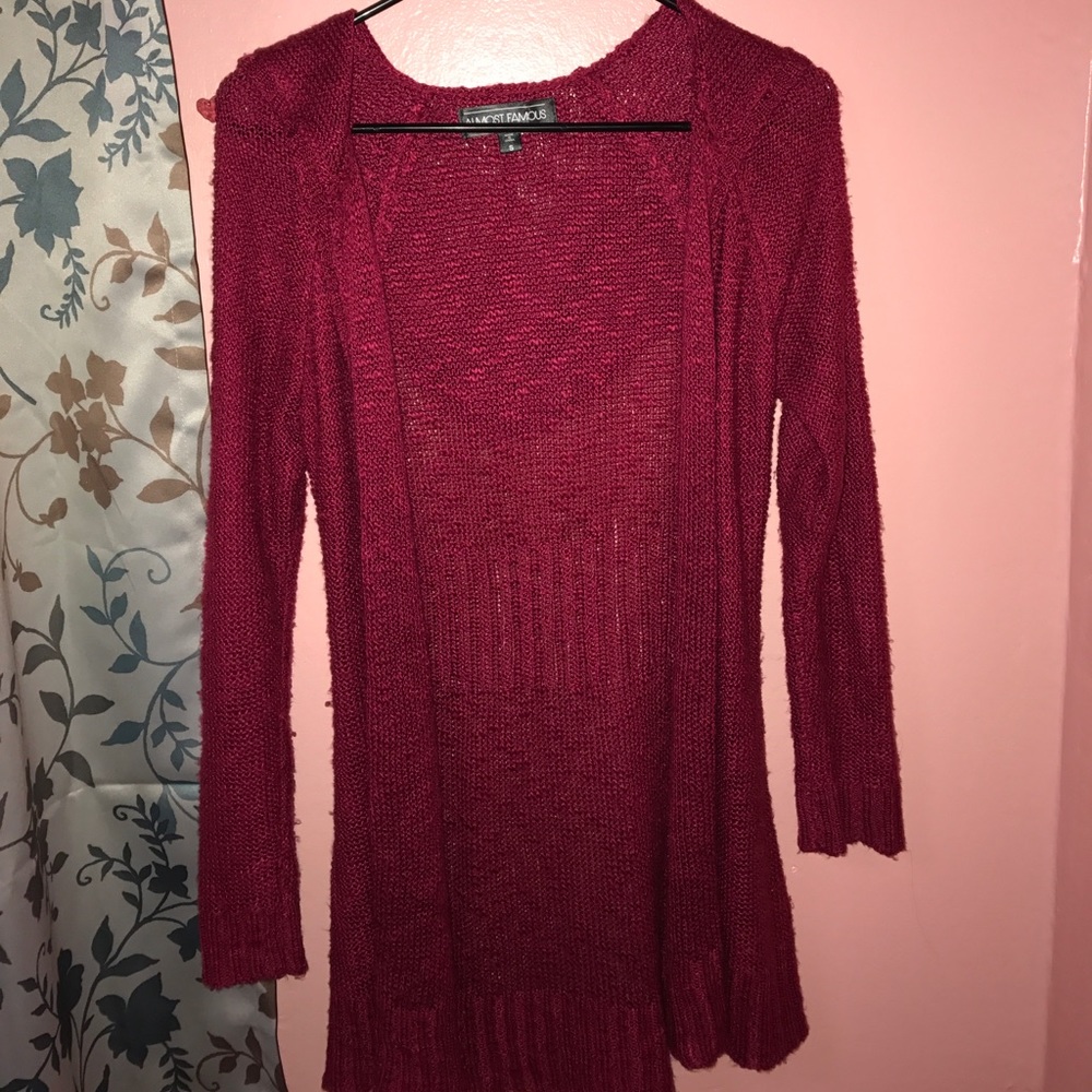 Raspberry/burgundy cardigan