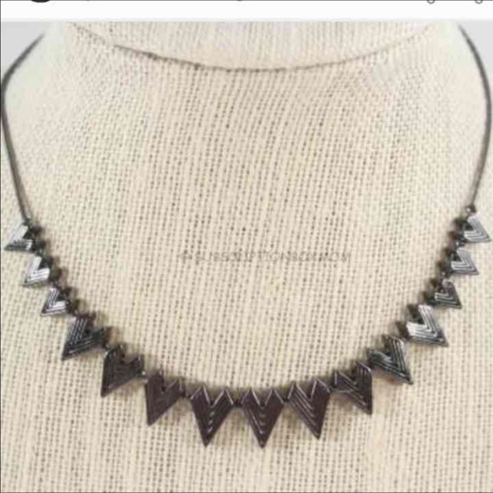 Slate engraved Triangle Necklace