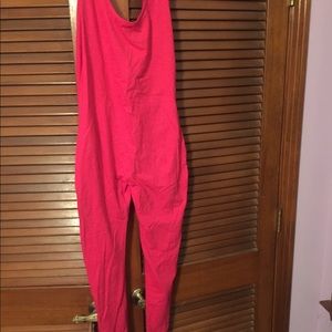 Pink jumpsuit tank top