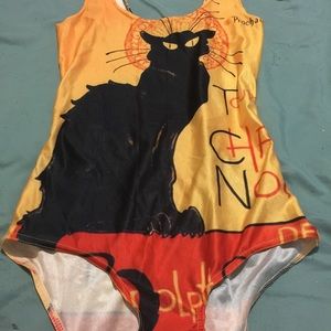 cat one piece swimsuit one size!