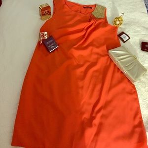 Ellen Tracy sleeveless Beaded Shoulder dress.