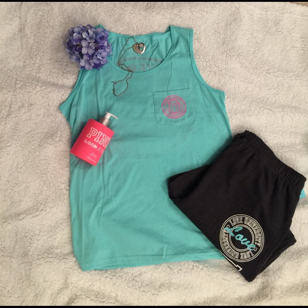 BNWT TURQUOISE AND HOT PINK TANK😍 - Picture 2 of 4