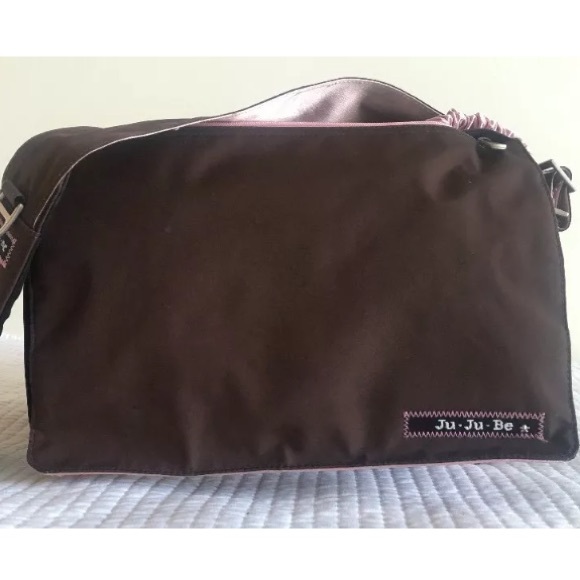 JU JU BE Be All Diaper Bag Brown With Pink - Picture 1 of 4