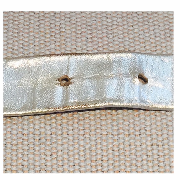 🚫SOLD 80s Bracelet Metallic Leather Rhinestone - Picture 8 of 8