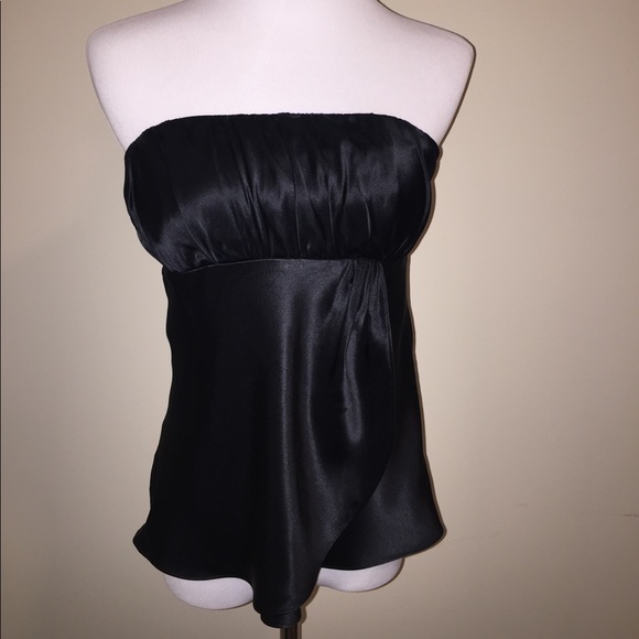 Ann Taylor Tops - Ann Taylor Loft Black Silk Strapless corset top