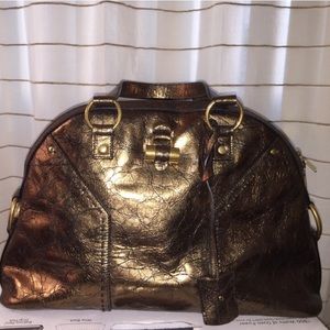 YSL Medium Bronze muse bag.