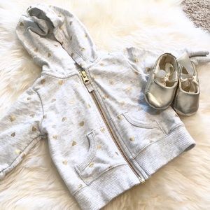 ⭐️HP⭐️ *BUNDLEDEAL* 2fr1 Zipup hoodie & gold shoes