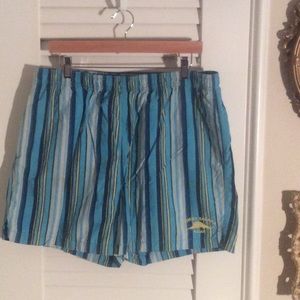 🏊🏊 Men's TOMMY BAHAMA stripe swim trunks.
