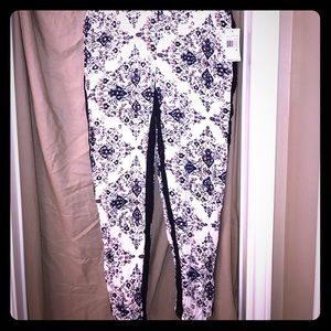Floral satin like jogger dress up pants