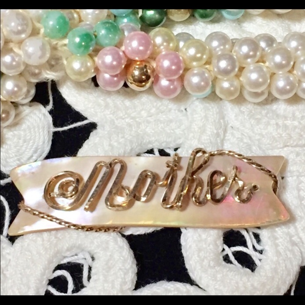 Vintage gold wire script name pin