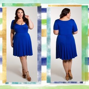 Plus Size Dress 1X 3X 5X Sleeve Scoop Neck Tropical Print Empire Waist SWAK