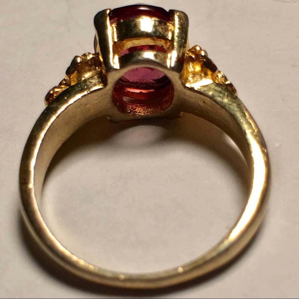 💐GOLD PLATED RING WITH LAB CREATED AMETHYST - Picture 4 of 4