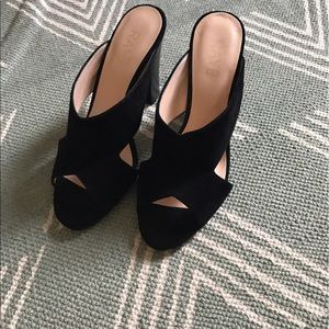 Raye black suede mules women's 38/8 NEW