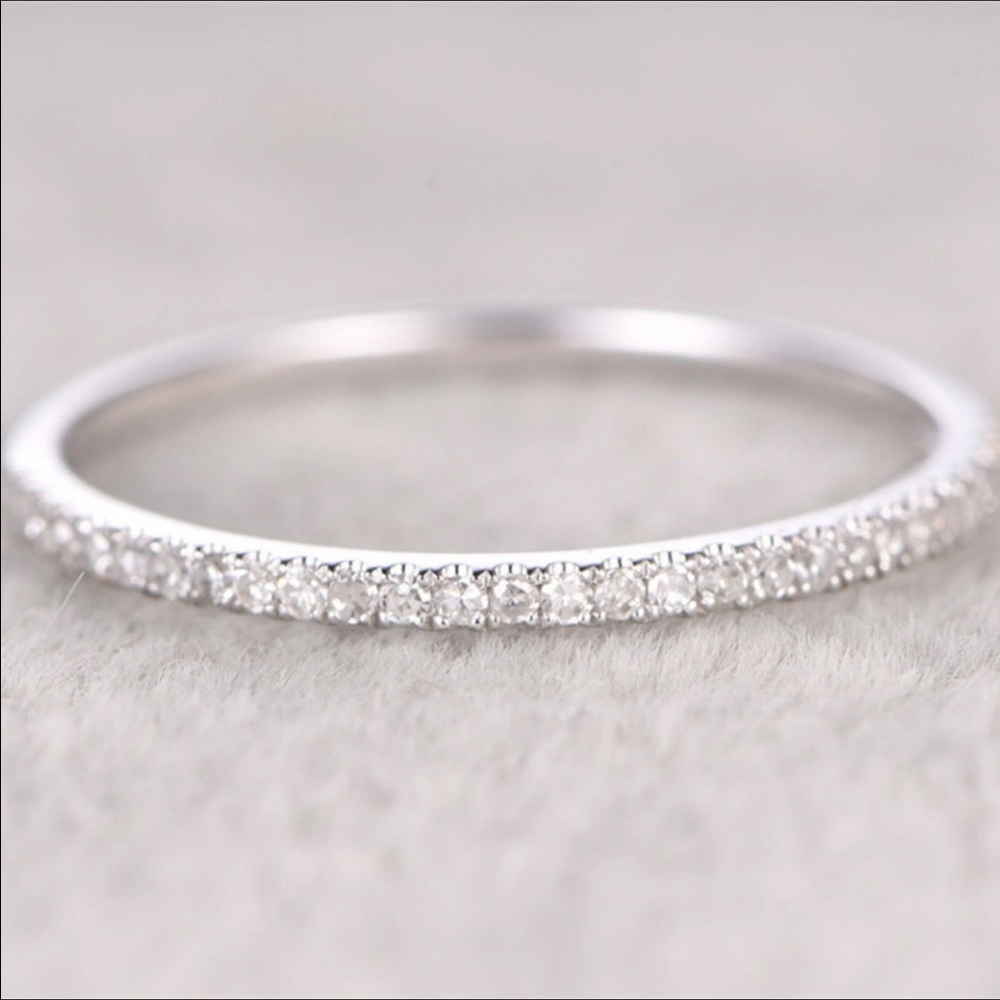 Real 925 sterling silver wedding band promise ring