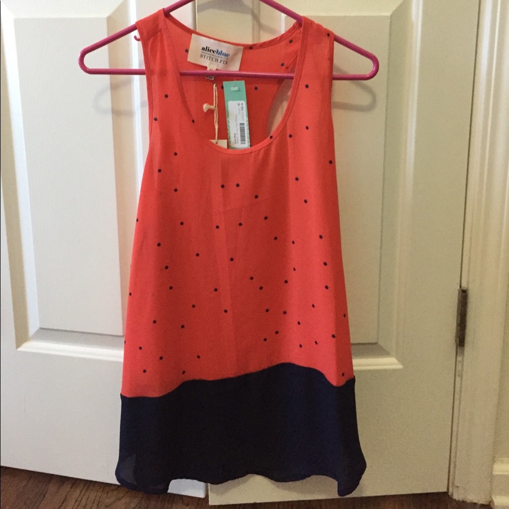 Alice Blue tank with adorable star pattern