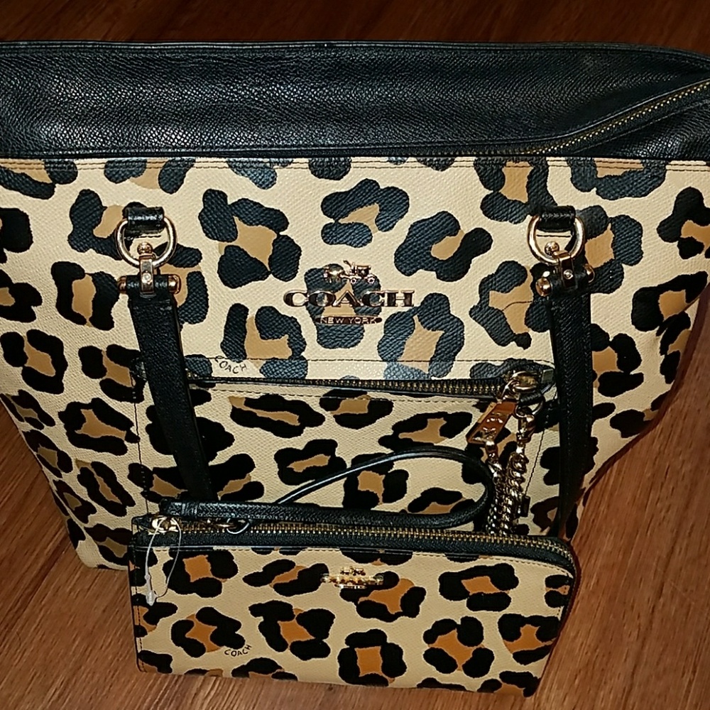 Coach ocelot handbag