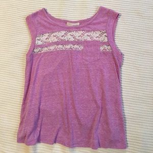 Unique purple tank with lace detail