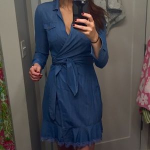 Chambray wrap dress