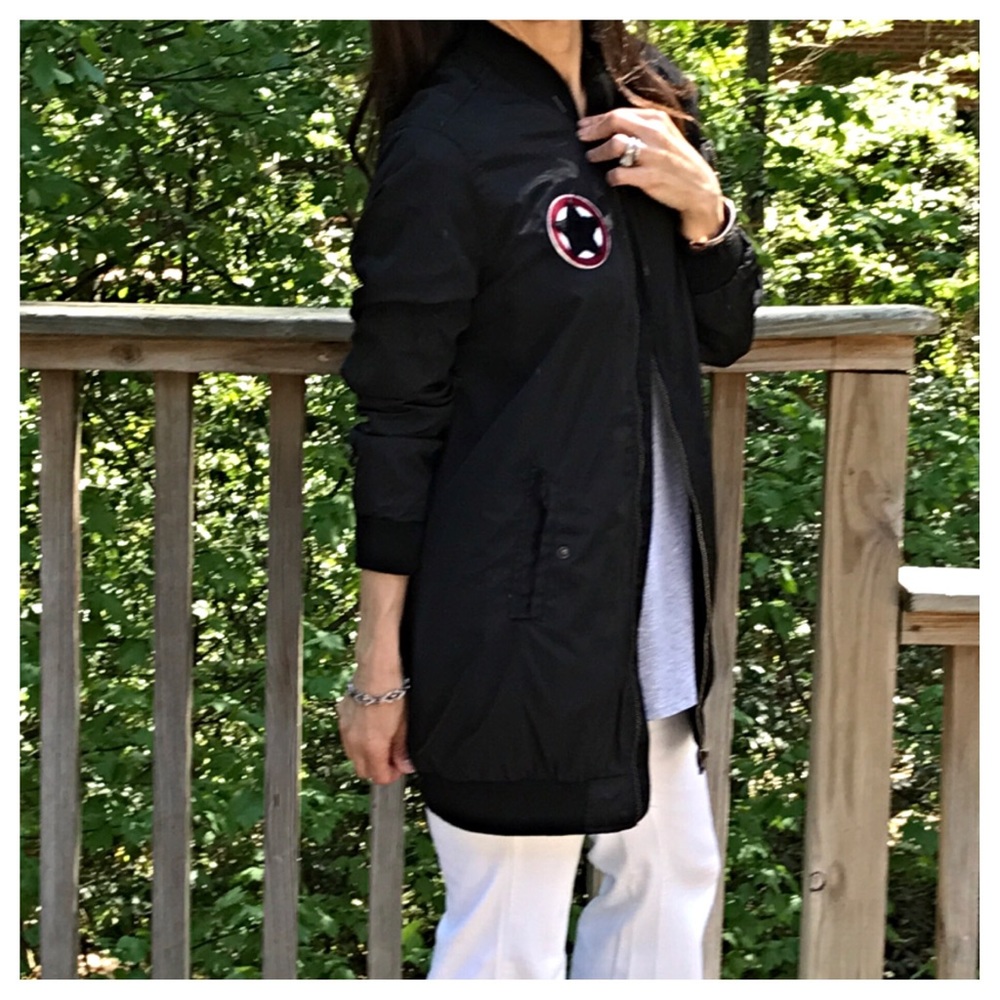 ♦️LAST ONE SALE♦️Longline patch bomber jacket - Picture 6 of 6
