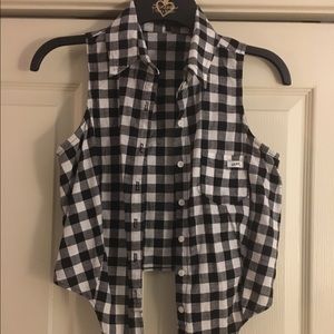 Crop Top Tie Plaid Top - Never Worn!