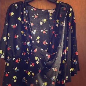 ASOS Curve floral wrap shirt