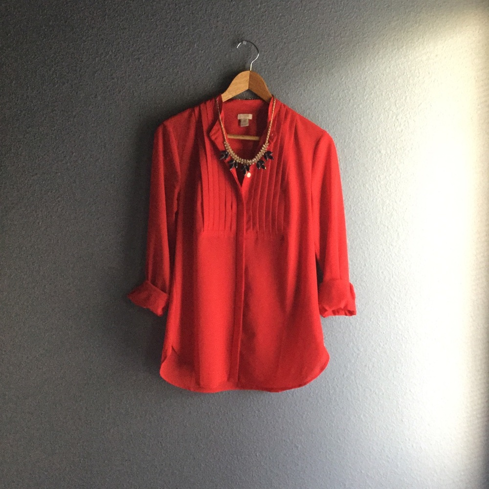 NEW ⭐️ Vibrant Red J.Crew Button Down