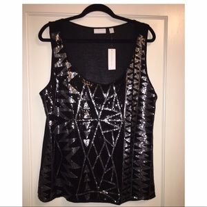 **New** Shimmery Black and Silver Tank Top