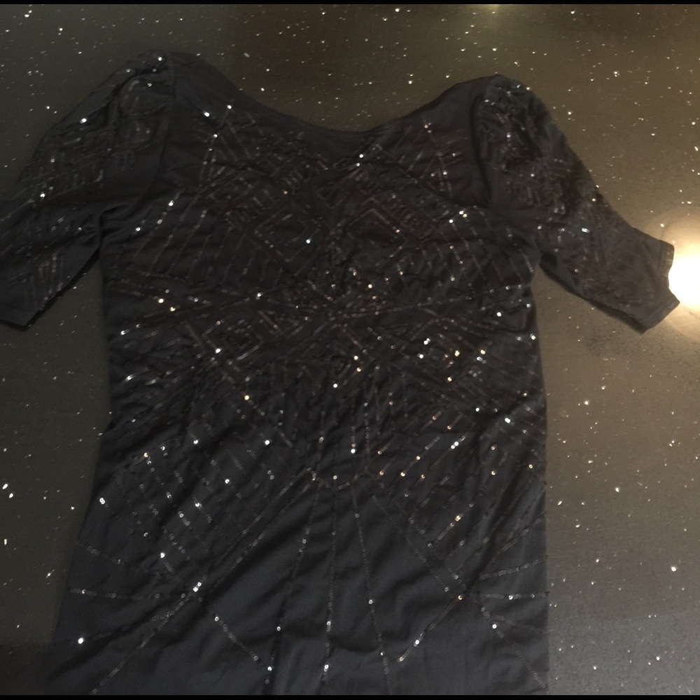 WHBM black sequin top