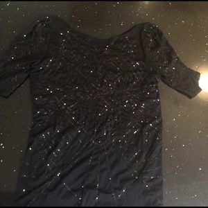WHBM black sequin top