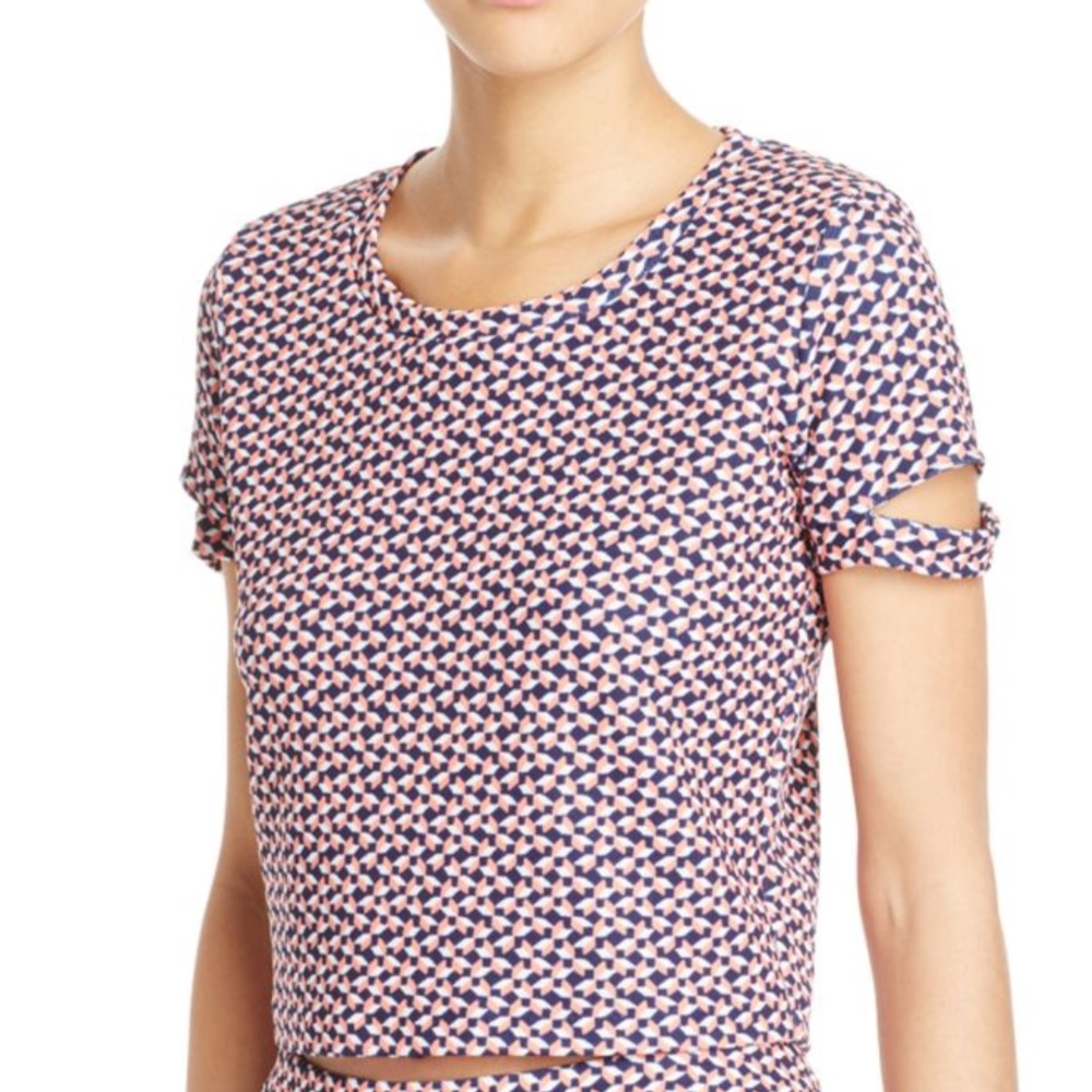 Vintage pattern inspired top ORange/Blue 🍊