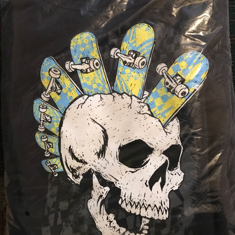 Teens skateboard head Hoodie (Blue)