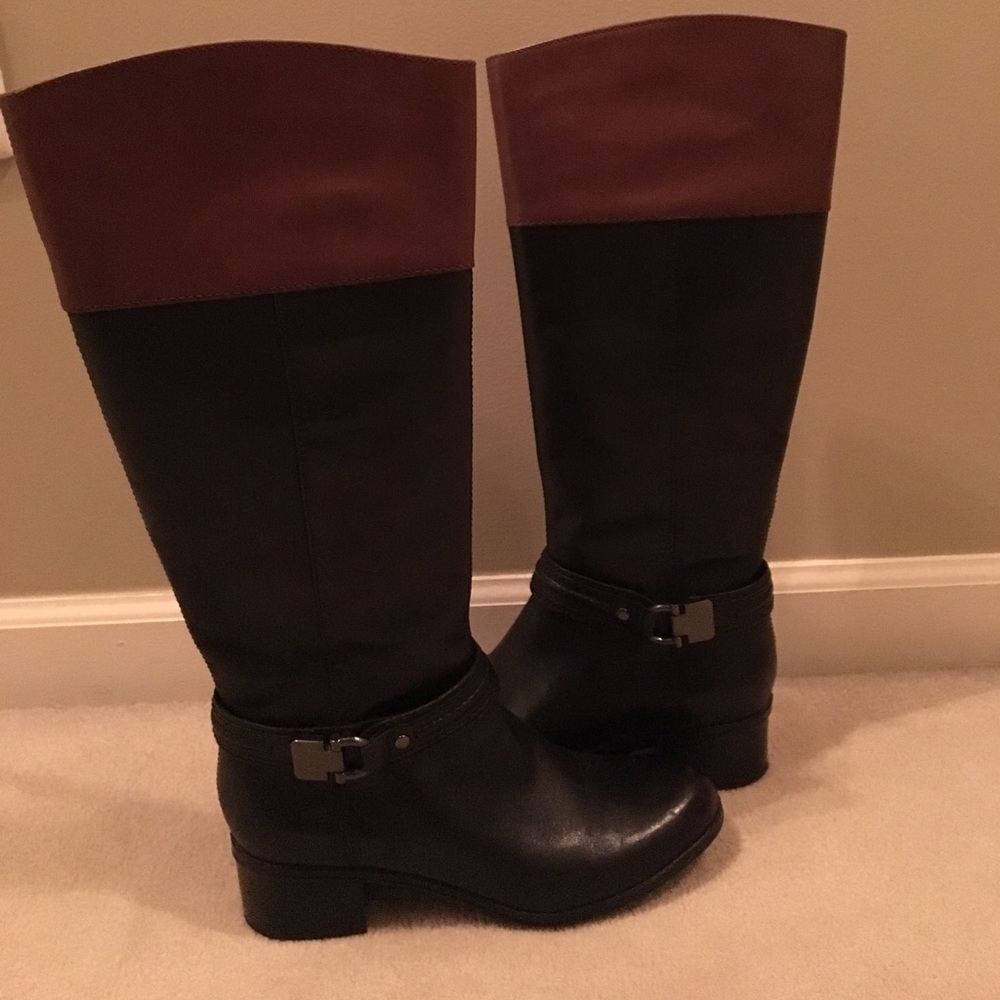 NWOT Bandolino Two-Toned Tall Riding Boots - Picture 2 of 7