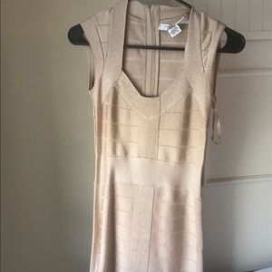 French Connections nude shimmery bandage dress