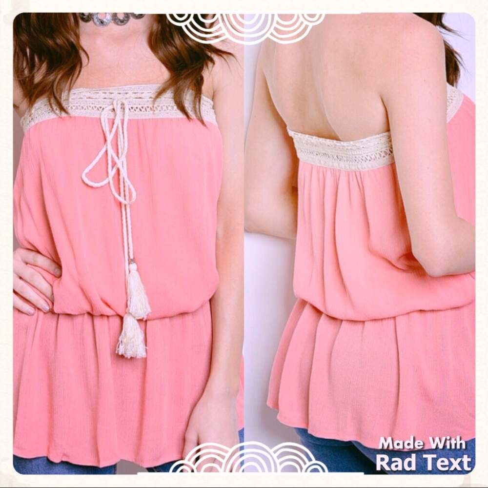 Crochet Trimmed Tube Top